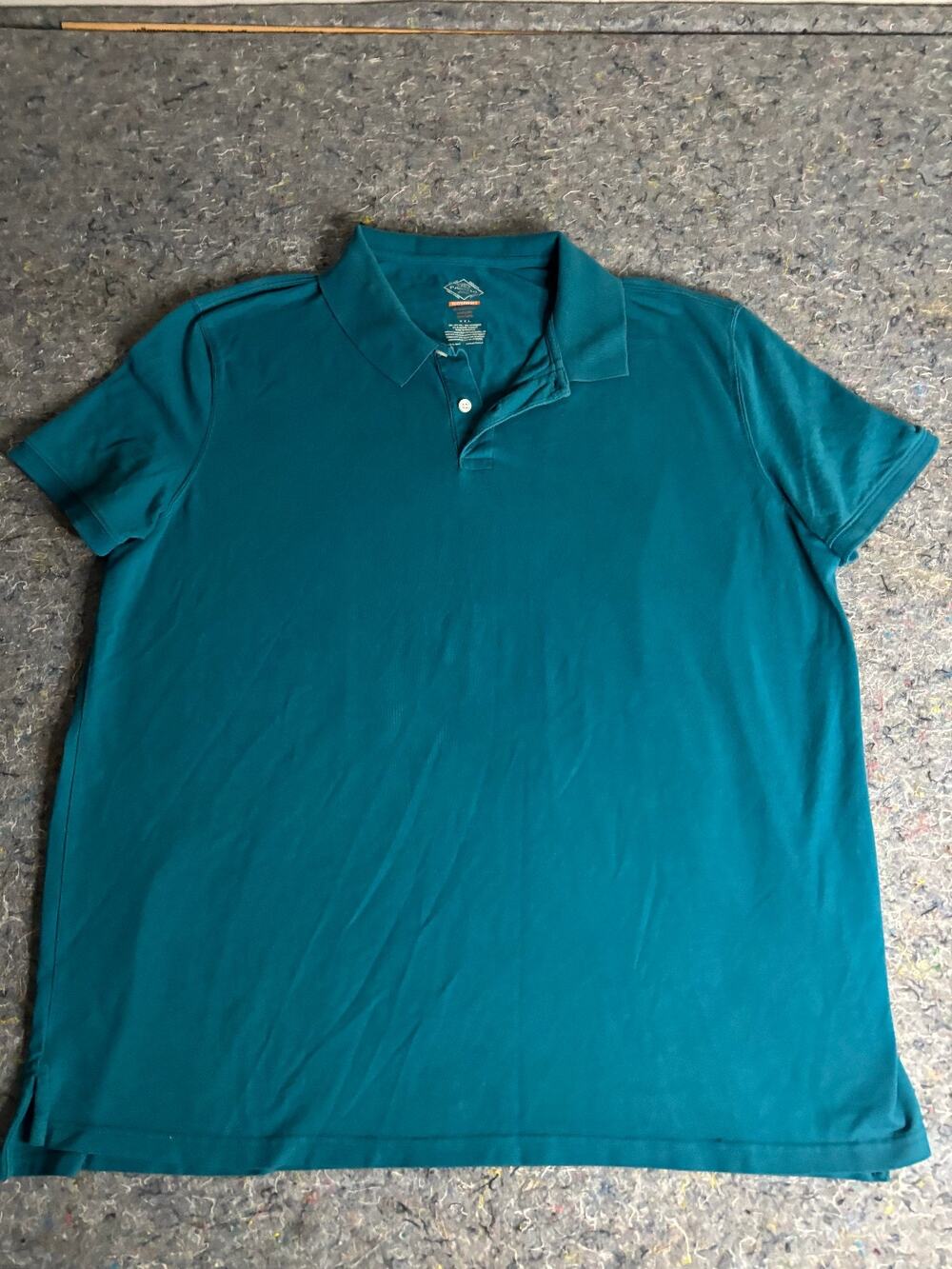 St. John's Bay Mens Polo (XXL) Teal Heather Performance Button Short Sleeve